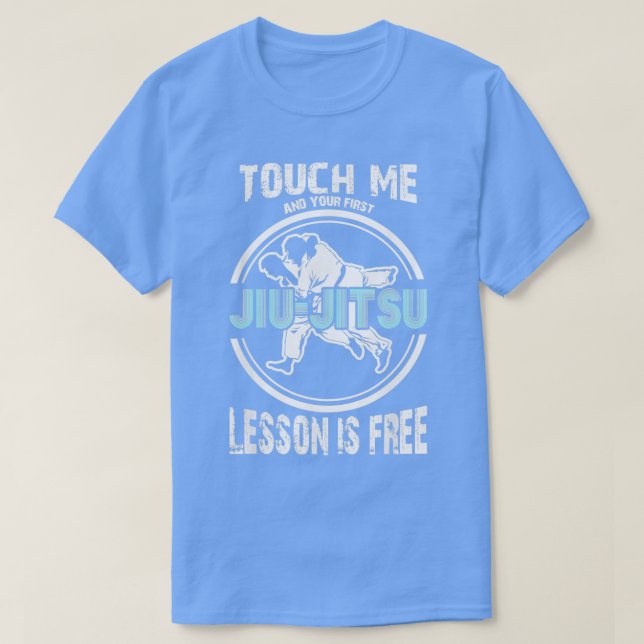 Camiseta Primeiro Jiu Jitsu Lesson me toca é livre brasilei (Frente do Design)