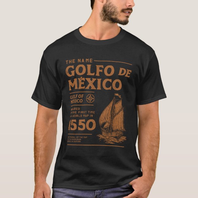 Camiseta Primeiro Mapa do Golfo do México desde 1550 (Frente)