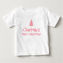 Camiseta Primeiro Natal Bebê Charlotte Nome 1º Nat