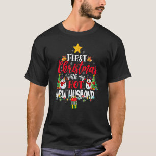 Camiseta Primeiro Natal Com Meus Novos Casais De Marido Tr