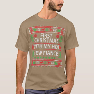 Camiseta Primeiro Natal Com O Meu Novo Casal De Noite Quent