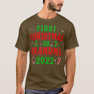 Camiseta Primeiro Natal como Avó Xmas Avó Nova Gr