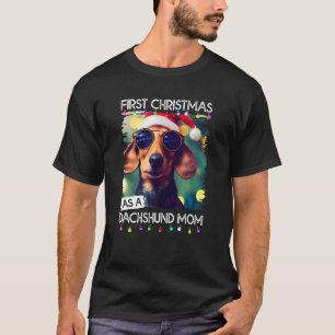 Camiseta Primeiro Natal como mãe de Dachshund