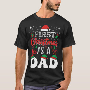 Camiseta Primeiro Natal como Pai Chapéu do Papai Noel