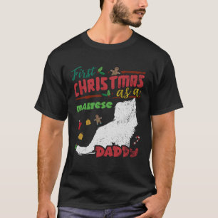 Camiseta Primeiro Natal como pai de cão maltês