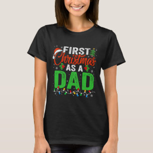 Camiseta Primeiro Natal Como Pai De Luzes Xmas Novo papai C