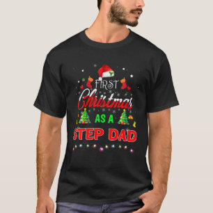 Camiseta Primeiro Natal Como Pai De Passo Santa Hat Luz Ugl