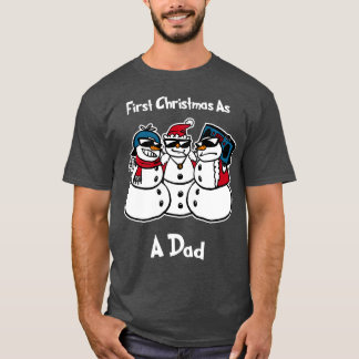 Camiseta Primeiro Natal como pai Engraçado Neve