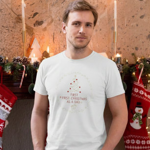Camiseta Primeiro Natal como Pai Família Combinando