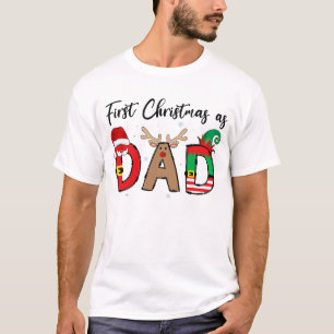 Camiseta Primeiro Natal Como Pai Família Correspondente ao