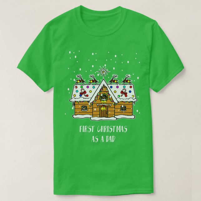 Camiseta Primeiro Natal como pai Papais noeis Engraçados Na (Frente do Design)