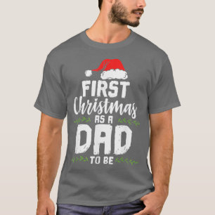 Camiseta Primeiro Natal Como Pai Santa Hat Pai Feliz C