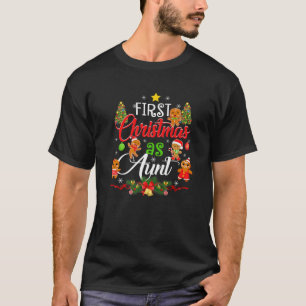 Camiseta Primeiro Natal Como Tia Família Correspondendo Paj