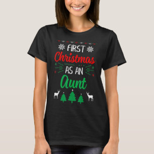 Camiseta Primeiro Natal Como Tia Xmas Primeira Tia