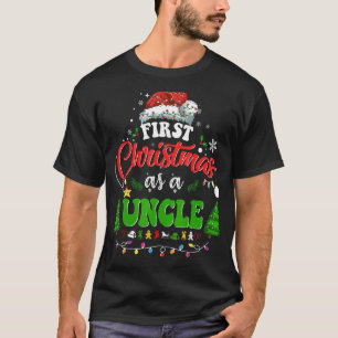 Camiseta Primeiro Natal Como Tio Holiday Santa Hat Groo