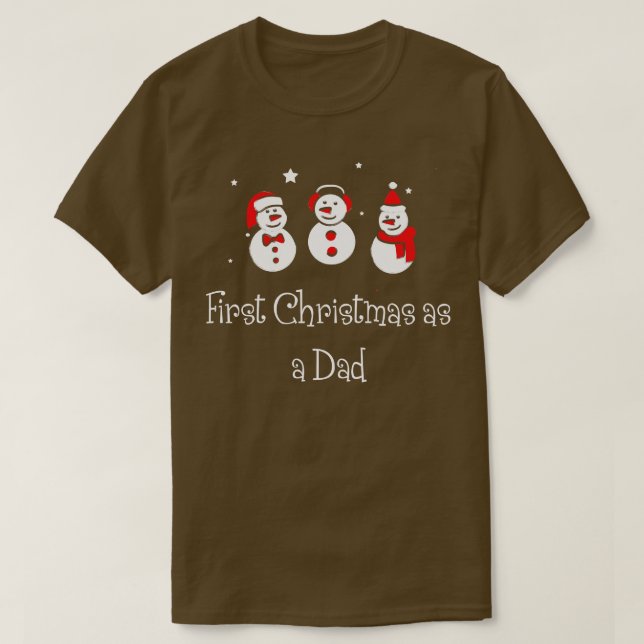 Camiseta Primeiro natal como um pai Engraçado Natal T (Frente do Design)