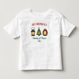 Camiseta "Primeiro Natal como uma Família de Três 2025 Enfe