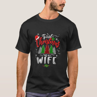 Camiseta Primeiro Natal Como Uma Família Esposa Casais Xmas