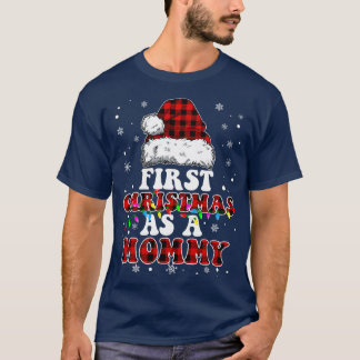Camiseta Primeiro Natal Como Uma Mamãe Do Chapéu Vermelho D