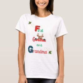Camiseta Primeiro Natal como vovó Senhoras Festivas