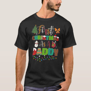 Camiseta Primeiro Natal Como Xadrez-Leopardo Pai Natal