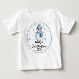 Camiseta Primeiro Natal de 2025-Boy do Bebê Personalizado p