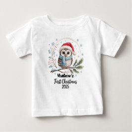 Camiseta Primeiro Natal de 2025-Boy do Bebê Personalizado p