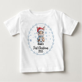 Camiseta Primeiro Natal de 2025-Boy do Bebê Personalizado p
