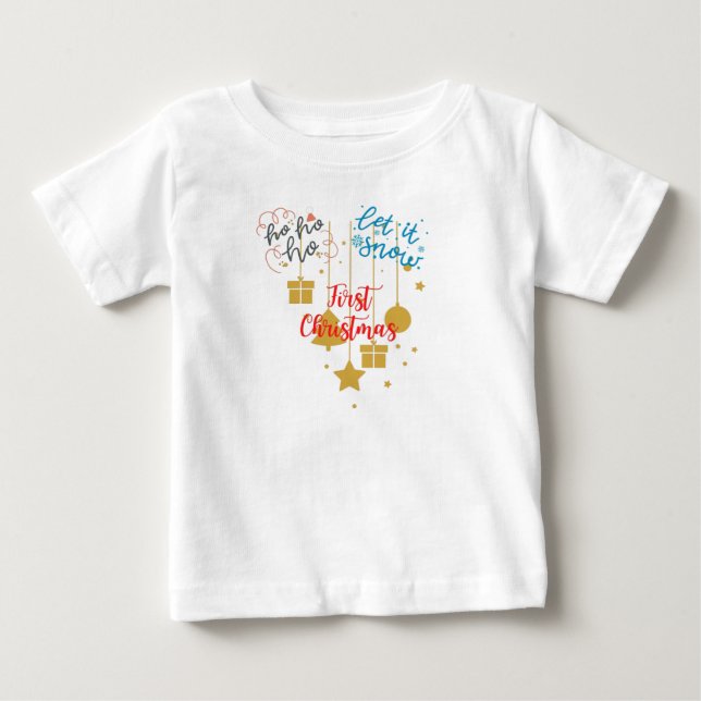 Camiseta Primeiro Natal do Bebê (Frente)