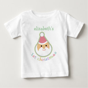 Camiseta Primeiro Natal do Bebê Personalizado