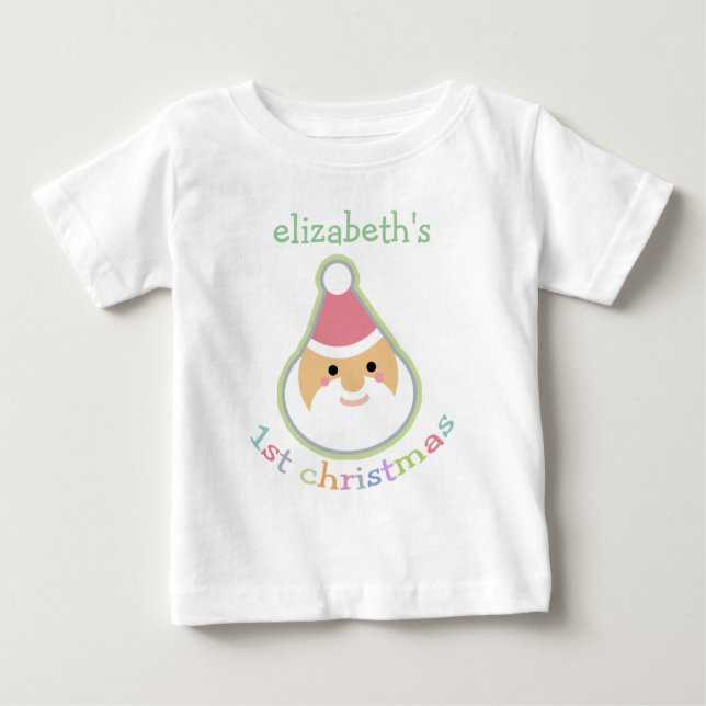 Camiseta Primeiro Natal do Bebê Personalizado (Frente)