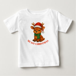 Camiseta Primeiro Natal do Bebê Rena