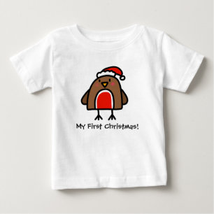 Camiseta Primeiro Natal do Robin Doodle Bonito