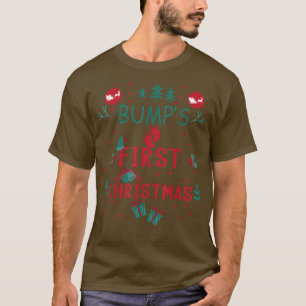 Camiseta Primeiro Natal Engraçado Anunciar Gravidez do Bebê