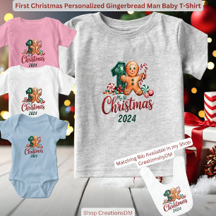 Camiseta Primeiro Natal Homem de Gengibre Personalizado