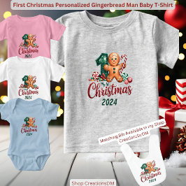 Camiseta Primeiro Natal - Homem Personalizado de Pão-de-Pão