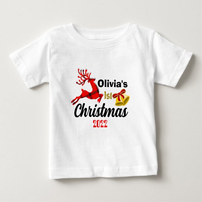 Camiseta Primeiro Natal Personalizado (Frente)