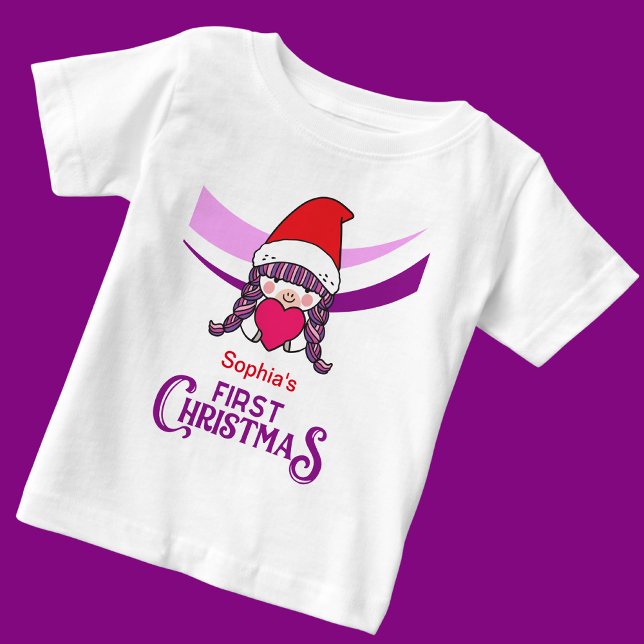 Camiseta Primeiro Natal Personalizado (Criador carregado)