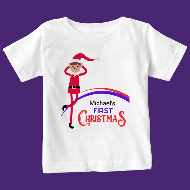 Camiseta Primeiro Natal Personalizado (Criador carregado)