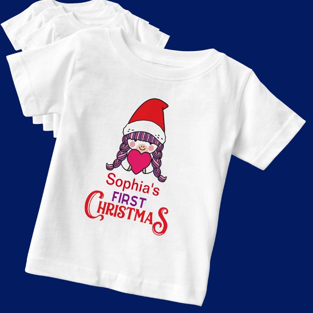 Camiseta Primeiro Natal Personalizado (Criador carregado)