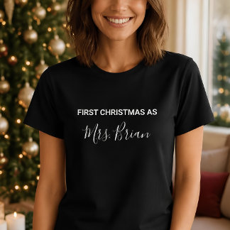 Camiseta Primeiro Natal Personalizado como Sra. Festa