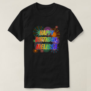 Camiseta Primeiro nome "MELISSA", Diversão "FELIZ ANIVERSÁR