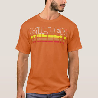 Camiseta Primeiro Nome Miller Divertido Vintage Pôr do Sol 
