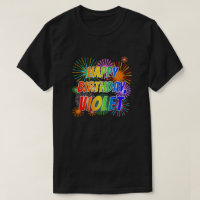 Primeiro Nome "VIOLET", Diversão "FELIZ ANIVERSÁRI