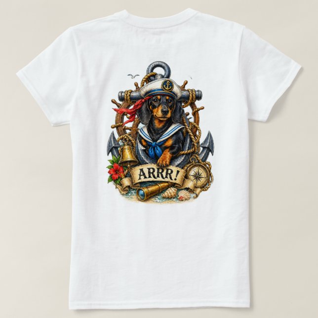 Camiseta Primeiro Oficial Dachshund (Verso do Design)