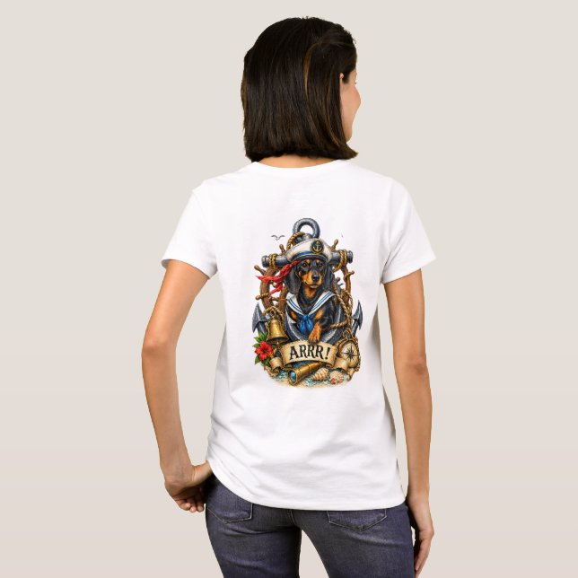 Camiseta Primeiro Oficial Dachshund (Parte Traseira Completa)