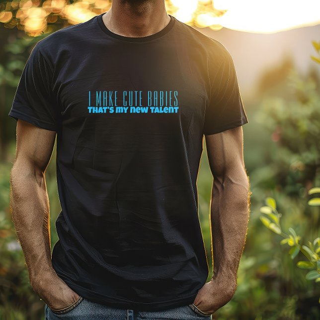 Camiseta Primeiro pai dia azul de humor (Criador carregado)