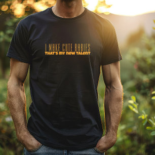 Camiseta Primeiro pai dia cor de laranja, humor