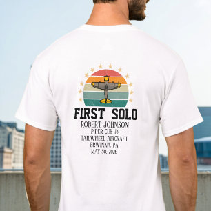 Camiseta Primeiro Piloto de Avião Solo Personalizado Retro