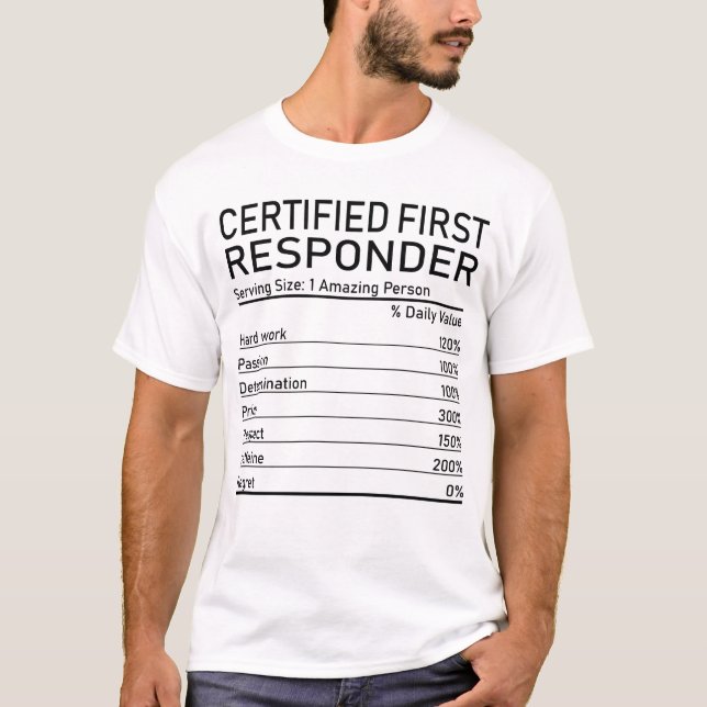 Camiseta Primeiro Respondedor Certificado Incrível Nutrição (Frente)